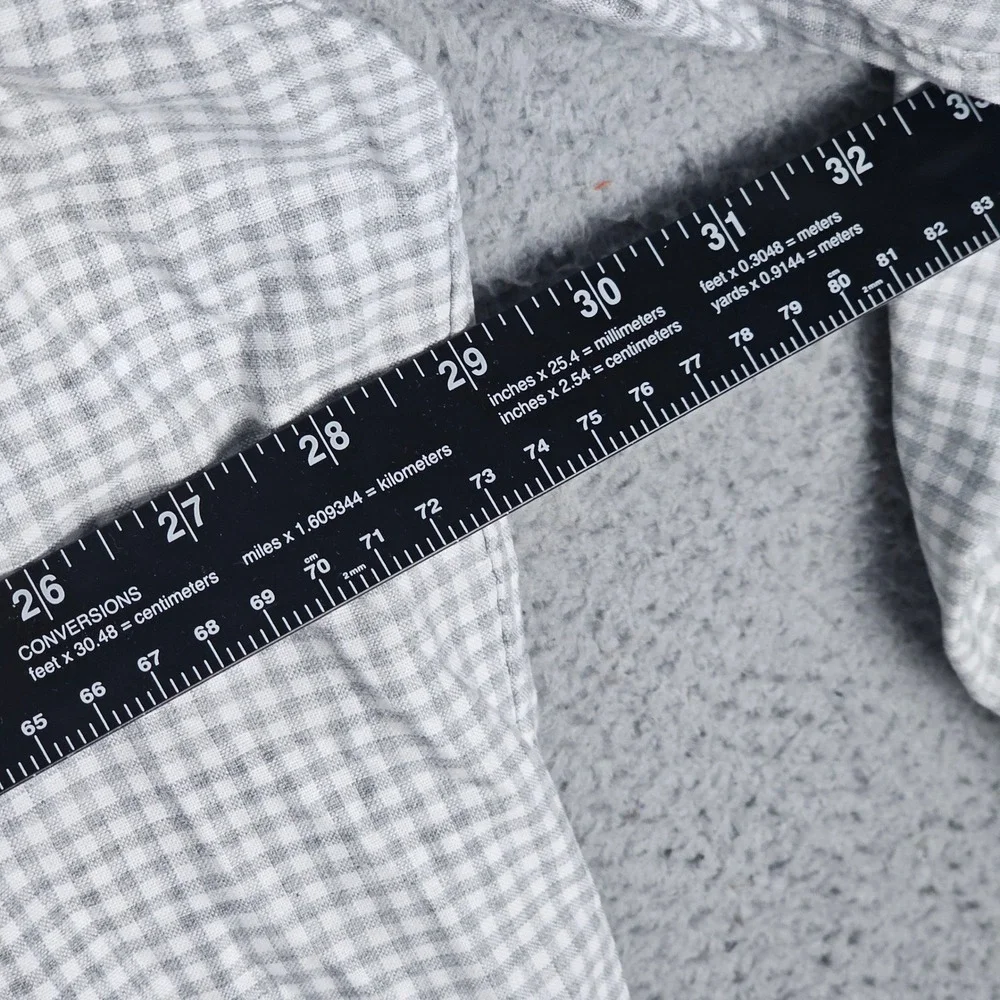 Polo Ralph Lauren Shirt Mens 2XLT Grey Gingham Check Button Down Long Sleeve